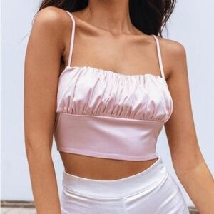 Princess Polly Pink Ruched Crop Top